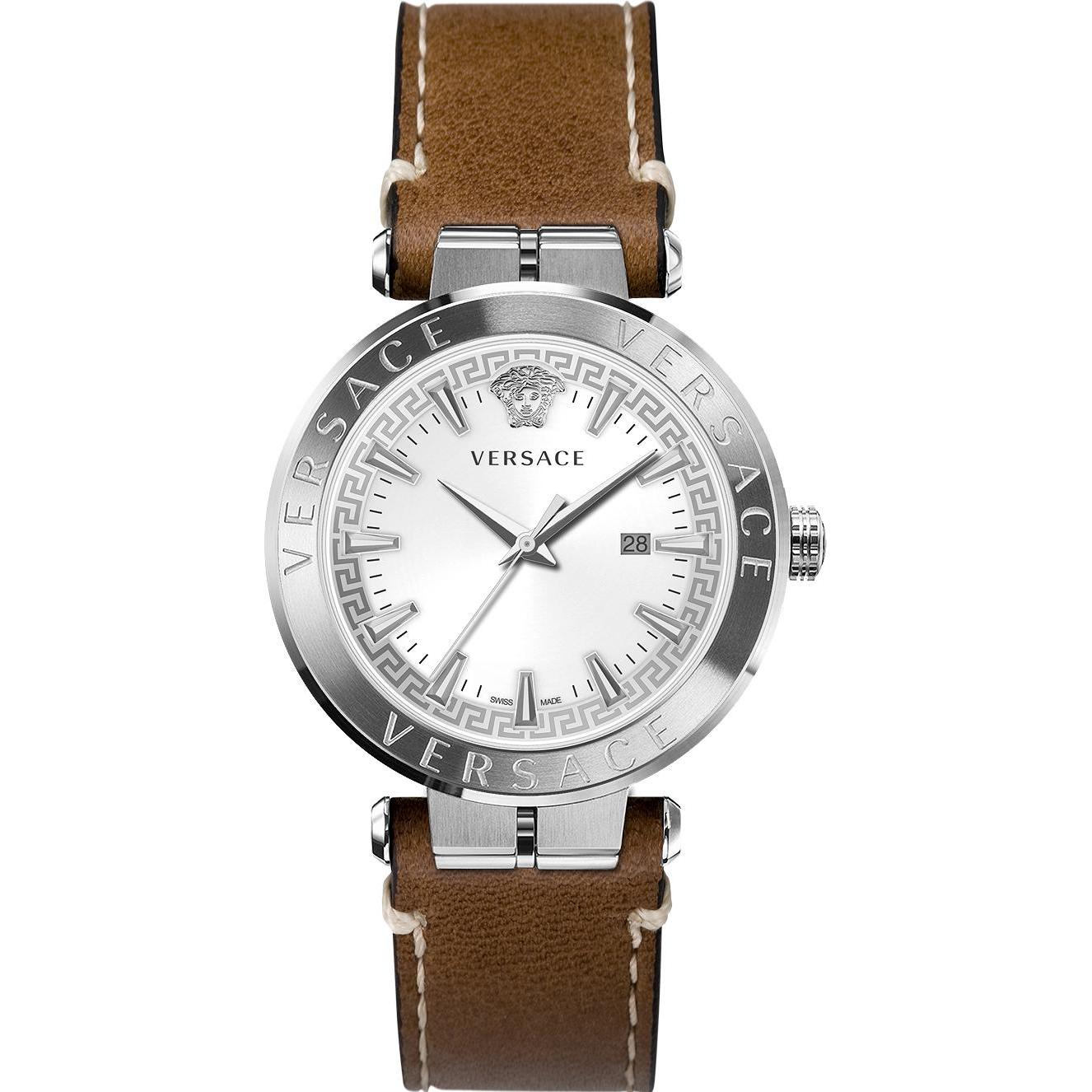 Versace, Armbanduhr, VE2G00121 Aion Herren 44mm 5ATM, Braun, (Analoguhr, 44 mm)