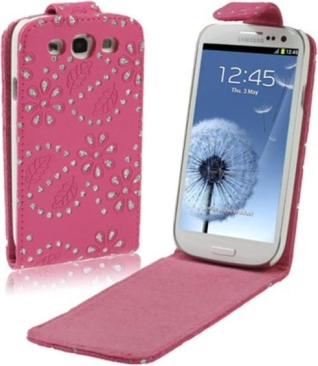 Actual product image König Design Protective cover Flip thin for mobile Samsung Galaxy S3 i9300 / i9305 / S3 NEO i9301 Rhinestone Pink (Samsung Galaxy S3 i9300, Samsung Galaxy S3 LTE i9305)