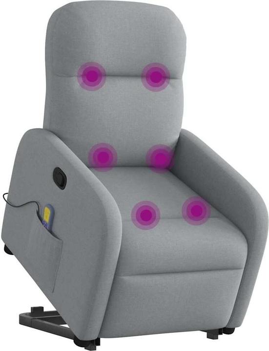 Actual product image vidaXL Massage chair with stand-up aid Light grey fabric