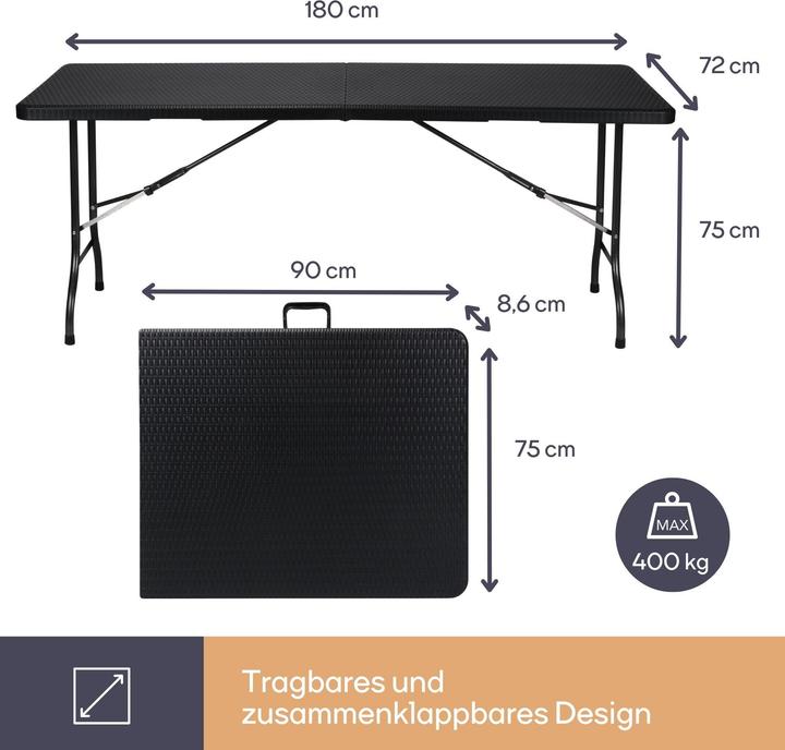 Produktbild Perel Klapptisch RattanOptik