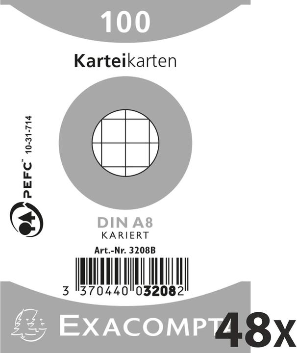 Immagine prodotto Exacompta Karteikarten (55 x 75 mm, 100x, 205 g/m²)