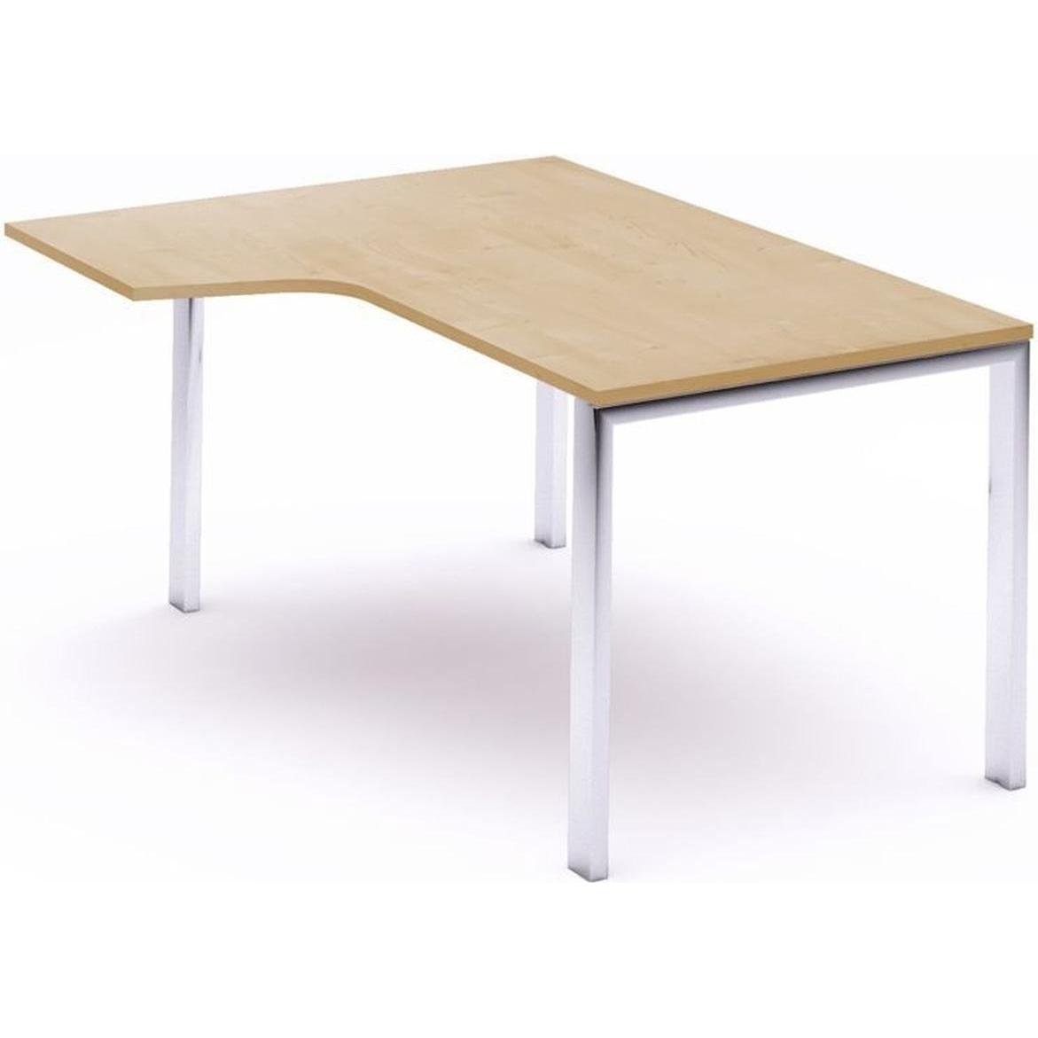 Rocada, Schreibtisch, Schreibtisch Total L-Form links BxTxH 160x120x73cm Gestell verchromt Platte Melamin buche
