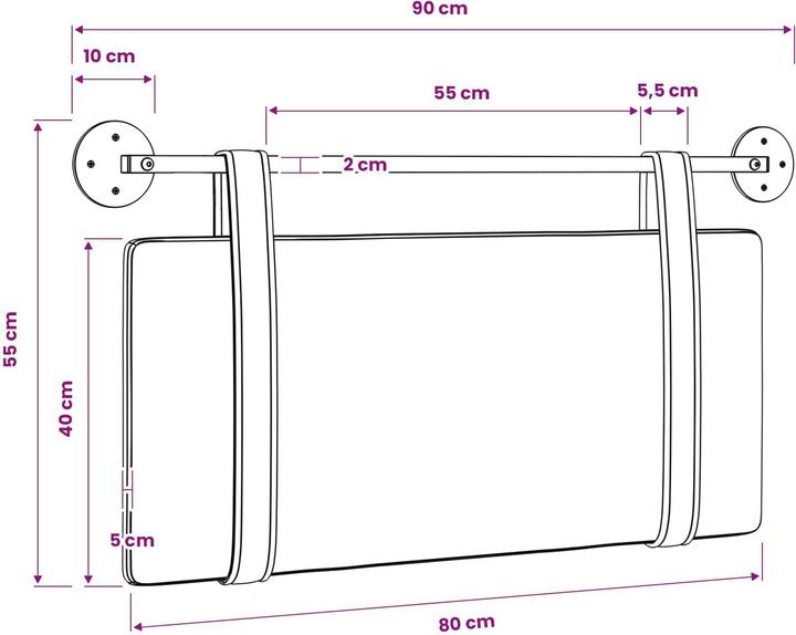 Actual product image vidaXL Modernes Kopfteil (90 x 55 x 5 cm)