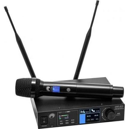 Omnitronic UHF-601 1-Kanal Funkmikrofon-System 823-832/863-865 MHz, Microfono