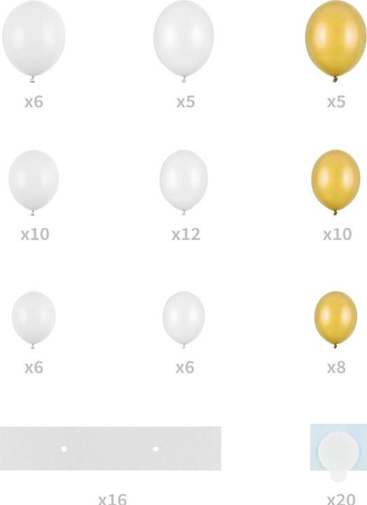 Actual product image Partydeco Balloon heart gold/white, 166 x 160 cm, 68 balloons (1 x)