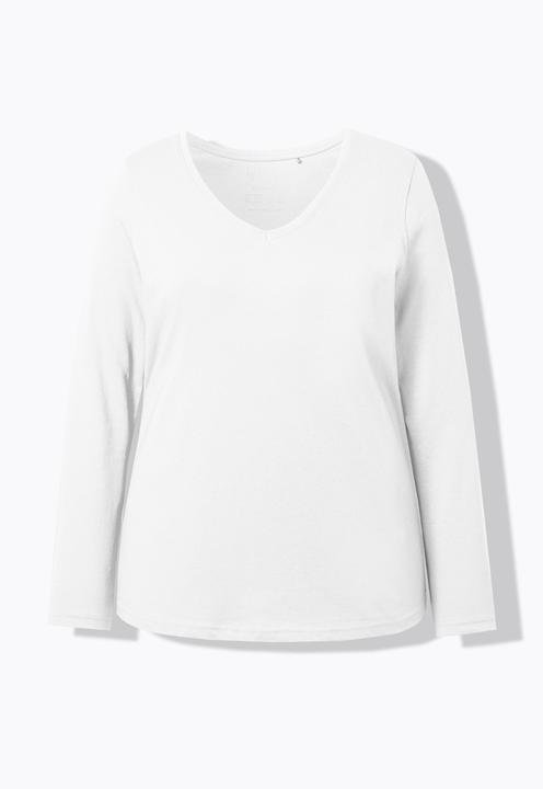Produktbild Ulla Popken Shirt, Slim, V-Ausschnitt, Langarm (58, 60)