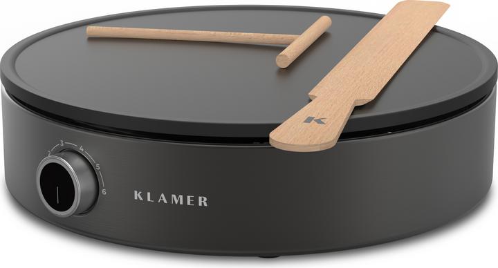 Actual product image KLAMER Crepes maker, large baking surface with 33cm Ø non-stick coated plate, 1500W