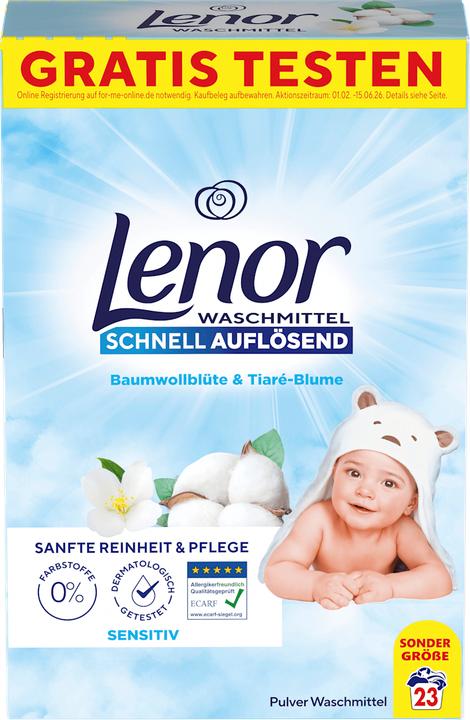 Actual product image Lenor WM Pulver Sensitiv 1.15KG Waschmittel 23 WL (23 Washing cycles, Powder)