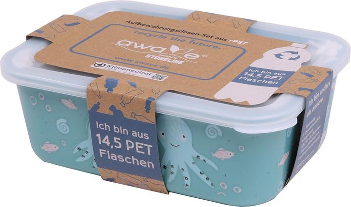 Actual product image Stoneline Awave Set of storage box, 400/730/1300 ml, Turquoise, 3 pcs (0.40 l)