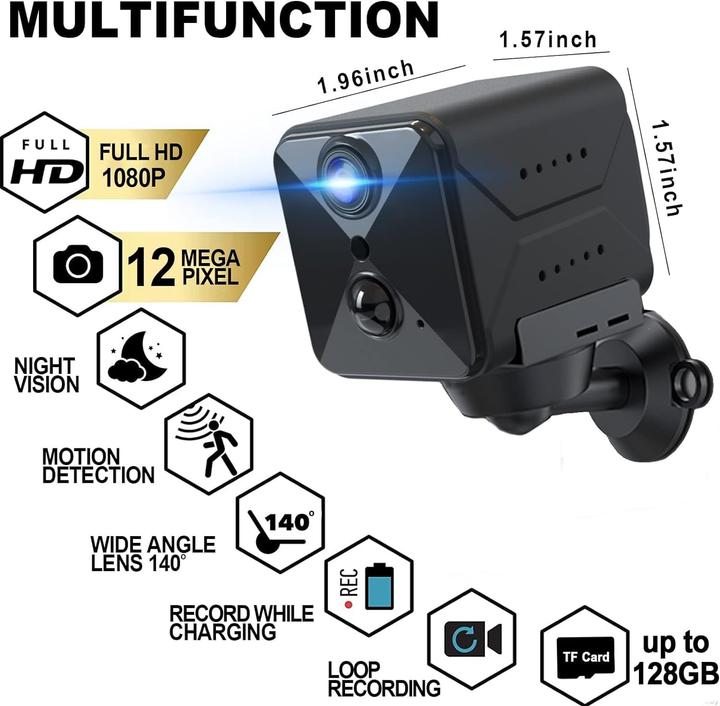 Produktbild Javiscam Mini Überwachungskamera mit Bewegungsmelder & Nachtsicht