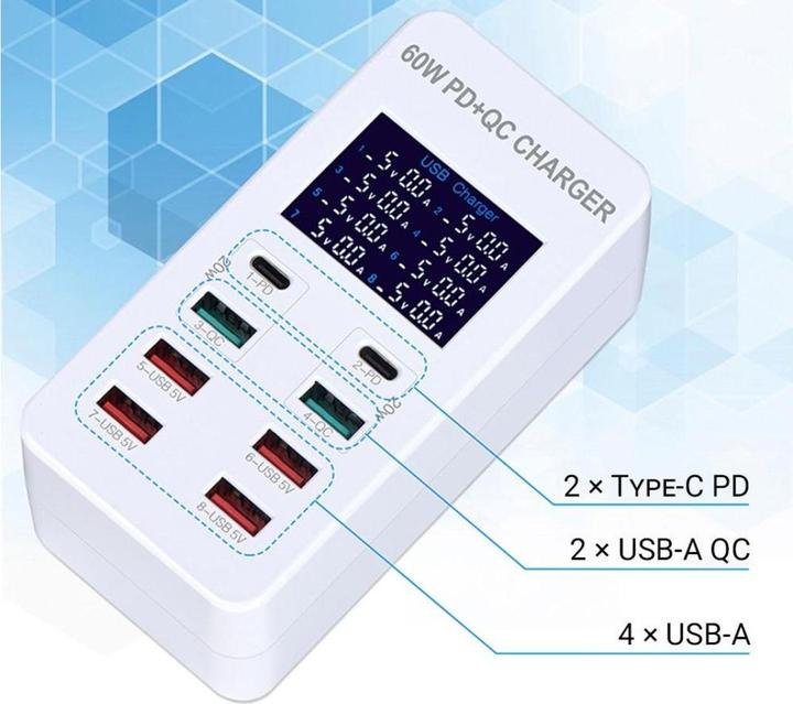 Immagine prodotto PowerGuard 8-Fach Smart USB Charger (60 W)