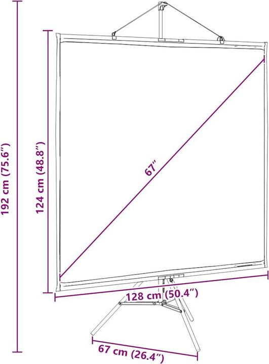 Immagine prodotto vidaXL Schermo per proiettore con treppiede Schermo per proiezione da 67 pollici 1:1 (67", 1:1)