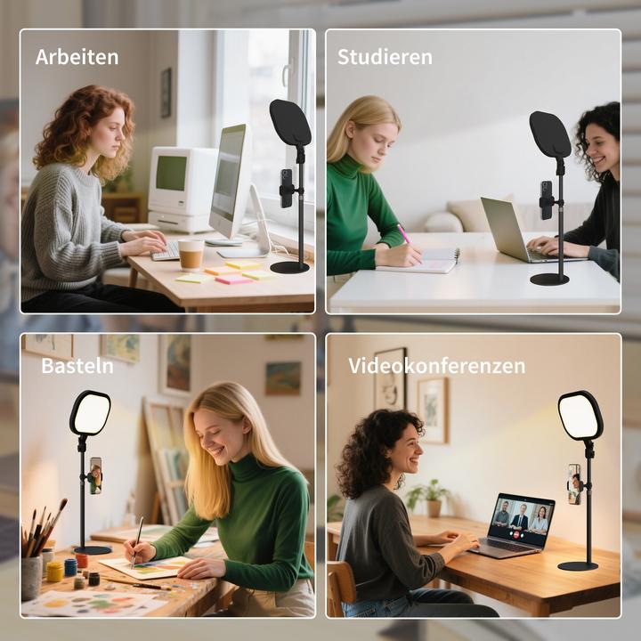 Produktbild Homcom Tischlampe Metall, PC Schwarz (1150 lm)