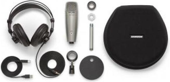 Actual product image Samson C01U Pro Podcast Set with headphone holder
