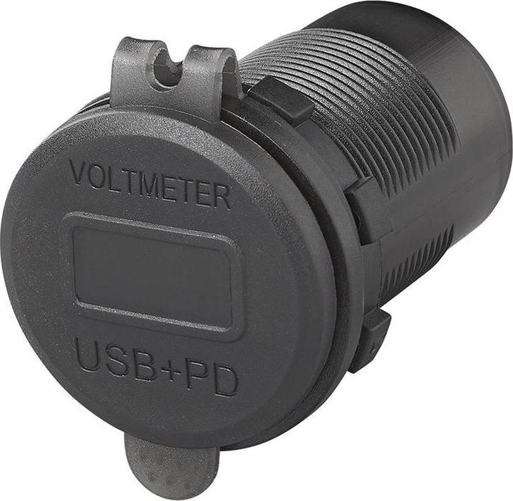 ProPlus USB-Einbausteckdose dreifach mit 2x Typ A und 1x Typ C + Voltmeter