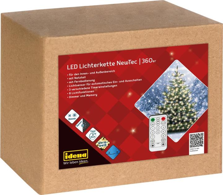 Produktbild Idena Lichterkette NewTec 360 LED ww Lichtsensor (43.90 m)