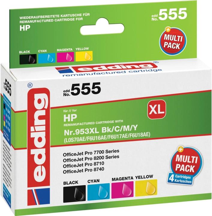 Energie-Label Edding Tintenpatrone Druckerpatrone ersetzt 953XL (3HZ52AE) Schwarz, Cyan, Magenta, Gelb (M, C, Y, BK)