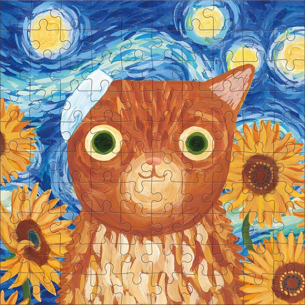 Thumbnail - Abrams & Chronicle 62895 - Vincat van Gogh Artsy Cats - Puzzledose, 100 Teile (100 Teile)