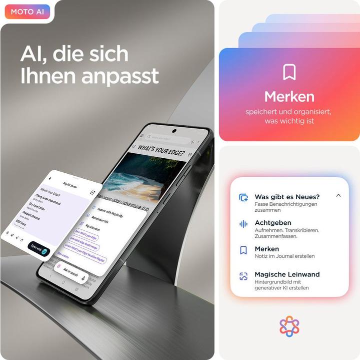 Produktbild Motorola Edge 70 (512 GB, Pantone Gadget Gray, 6.70", SIM + eSIM, 5G)