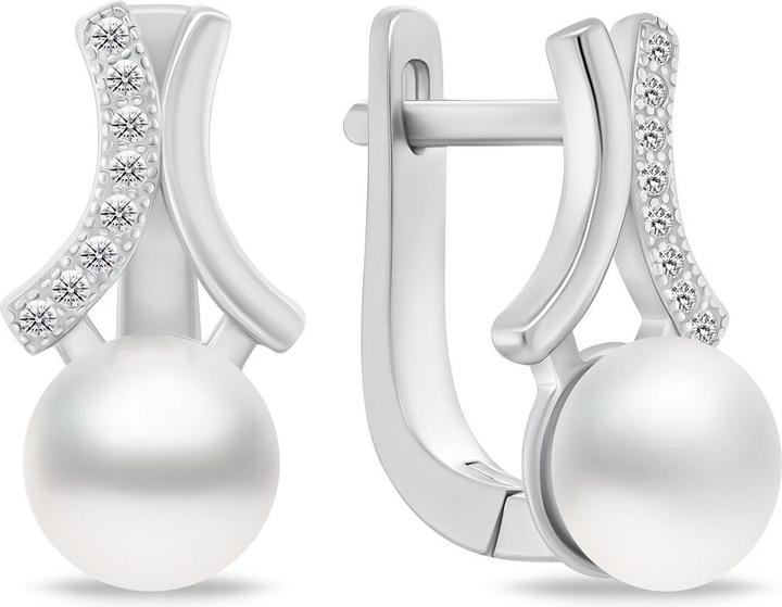 Produktbild Brilio Silver - Charming silver earrings with pearl and zircons EA763W