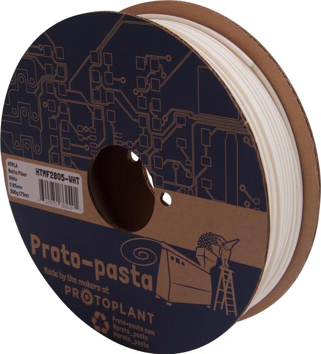 Produktbild Proto-pasta Filament Matte Fiber HTPLA Weiss 3mm 500g (TPLA, 2.85 mm, 500 g, Weiss)