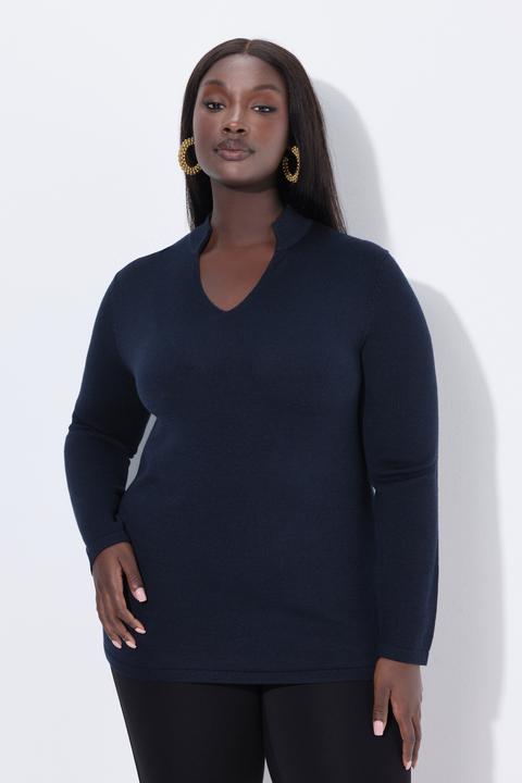 Actual product image Ulla Popken Pullover, Seidenmix, Kelchkragen, Langarm (58)