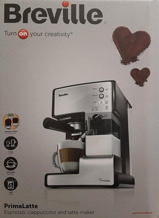 Produktbild Breville VCF045X PrimaLatte Kaffee- und Espressomaschine, für Kaffeepulver oder Pads geeignet, 15...