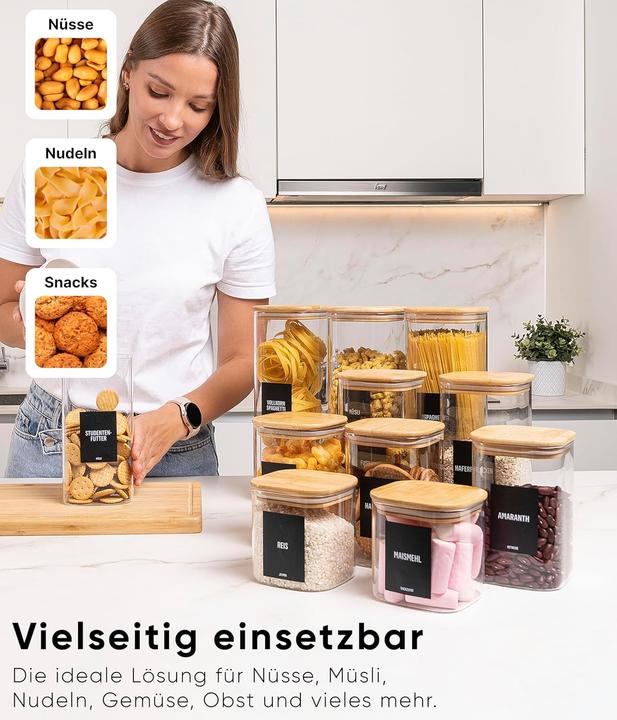 Produktbild Deco haus Vorratsgläser-Set mit Deckel (0.80 l)