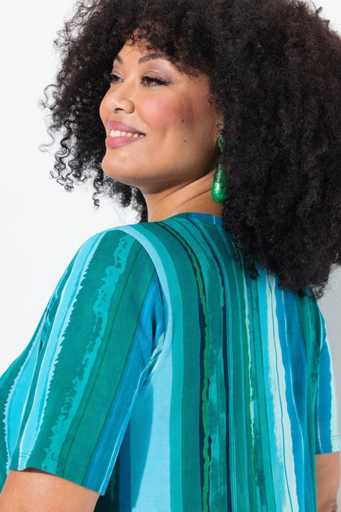 Image du produit Ulla Popken T-shirt long imprimé, ligne A, col V et manches courtes (46, 48)