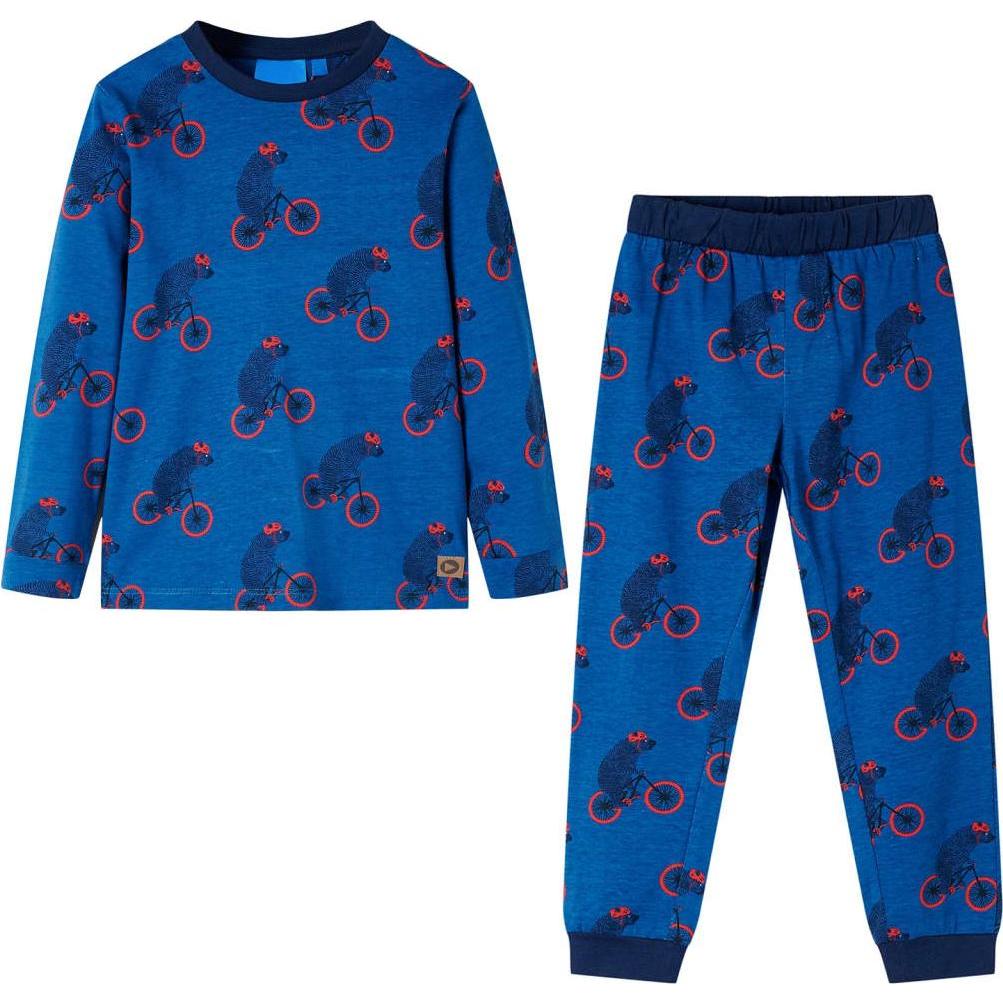 VidaXL, Jungen, Pyjama, Kinderpyjama mit Langen Ärmeln Petrolblau 140,Material, Blau, (140)
