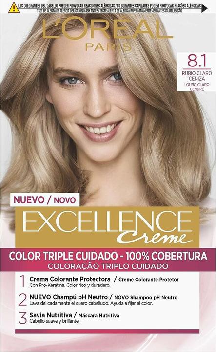 L'Oréal Paris EXCELLENCE Creme tinte #8,1 rubio claro ceniza (#8,1 rubio claro ceniza)