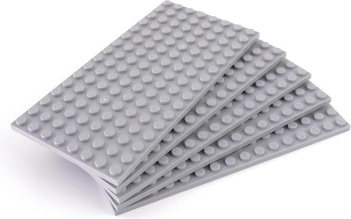 Produktbild LEGO Bauplatten 8x16 Hellgrau - Light bluish grey plate 92438 NEU - 5 Stk. (92438, LEGO Zubehör)