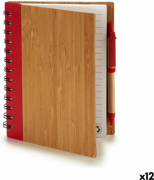Produktbild Pincello Mini-Ringheft mit Kugelschreiber Bambus 1 x 18 x 14 cm (12 Stück)