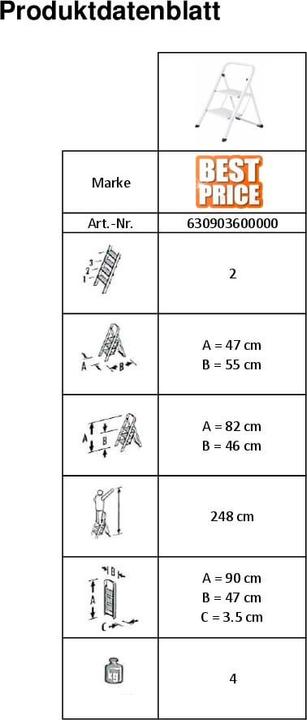 Produktbild Klapptritt (Trittleiter, 47 cm)