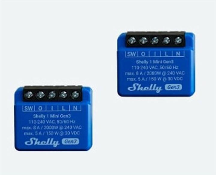 Produktbild Shelly 1 Mini Gen3 x2 (Schaltaktor)