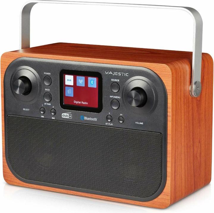 Actual product image Majestic New RT-197 DAB radio Digital Clock Black, Wood (FM, DAB+, PLL, DAB, Bluetooth)