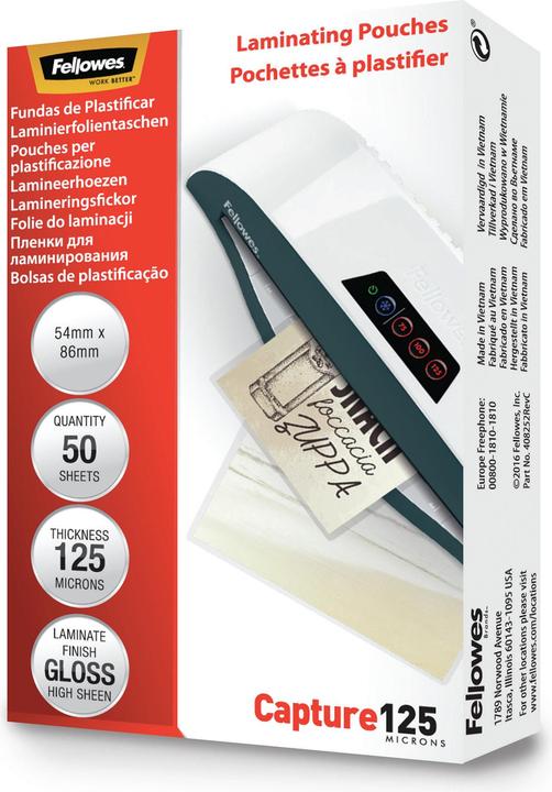 Produktbild Fellowes Caputre 125, 54x86mm (ID-Kartenformat, 50 Stk., 125 µm)