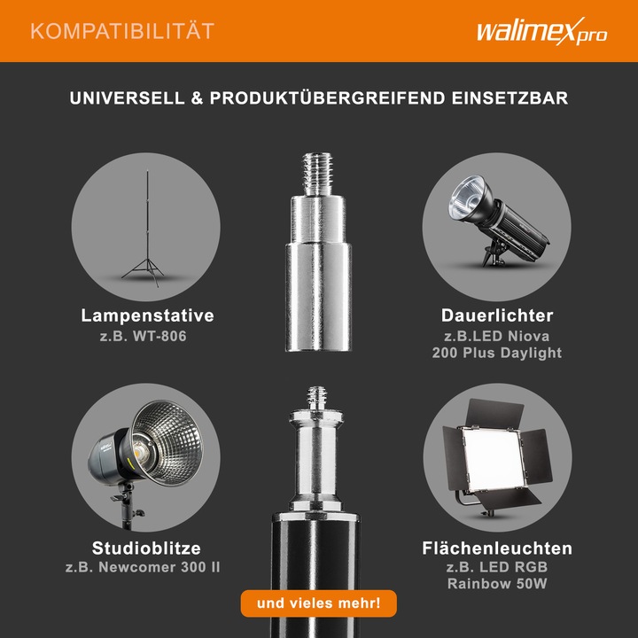 Image du produit Walimex Support de flèche avec contrepoids (183 cm, 5 kg)