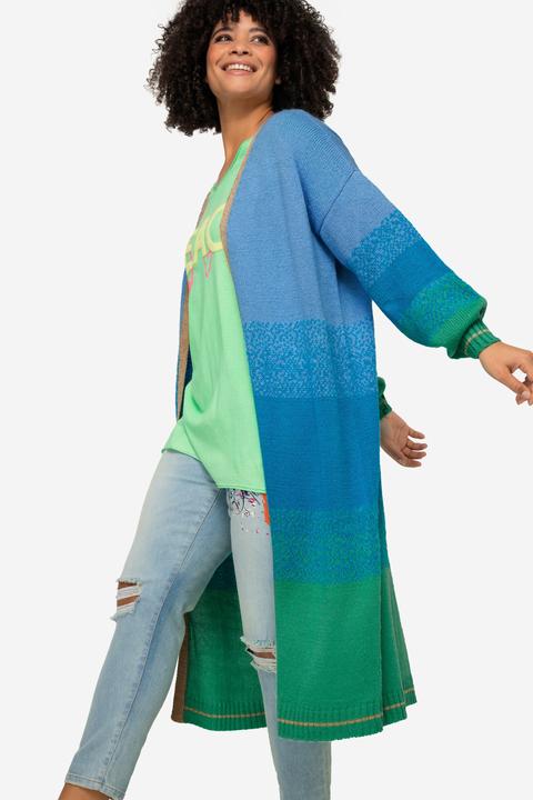 Produktbild Angel of Style Strickjacke, offene Form, Feinstrick, Blockstreifen, Langarm (56)