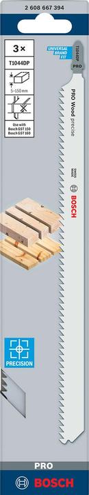 Produktbild Bosch Professional Zubehör PRO Wood precise T1044DP Stichsägeblatt, 250 mm, 3-tlg.