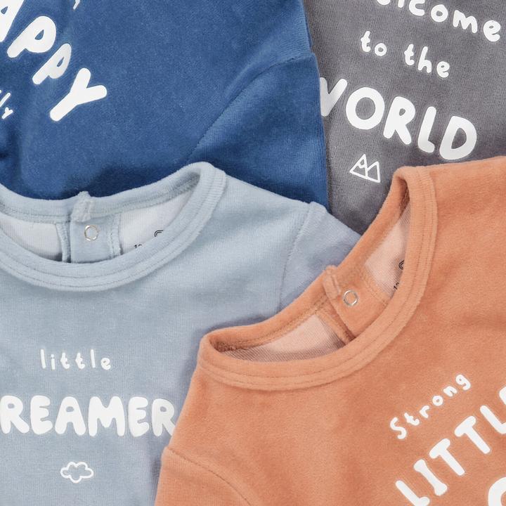 Immagine prodotto La Redoute Collections Confezione da 4 tutine in velluto con scritte (54)