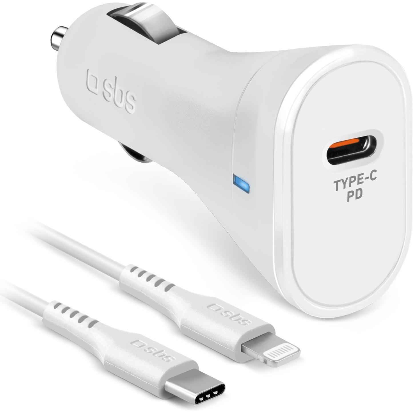 SBS TECRKITPD20LIGW Ladegerät für Mobilgeräte Weiss Indoor, Auto Adapter, Weiss
