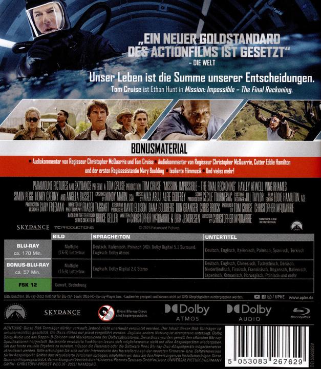 Image du produit Mission Impossible 8 - BR (Blu-ray, Allemand, Anglais)