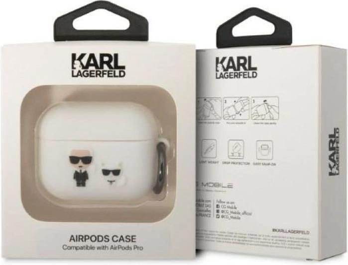 Produktbild Karl Lagerfeld Silicone Karl & Choupette - Etui AirPods Pro (biały) (Kopfhörer Hülle)