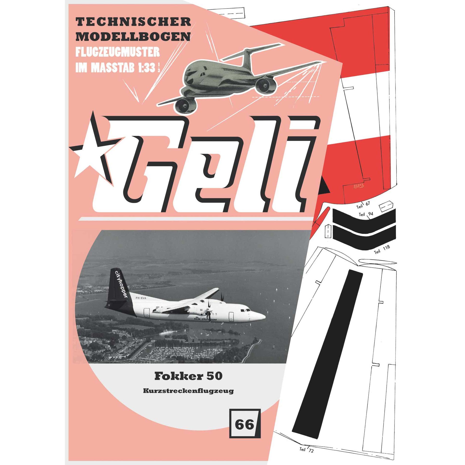 Geli fokker 50 kartonmodell