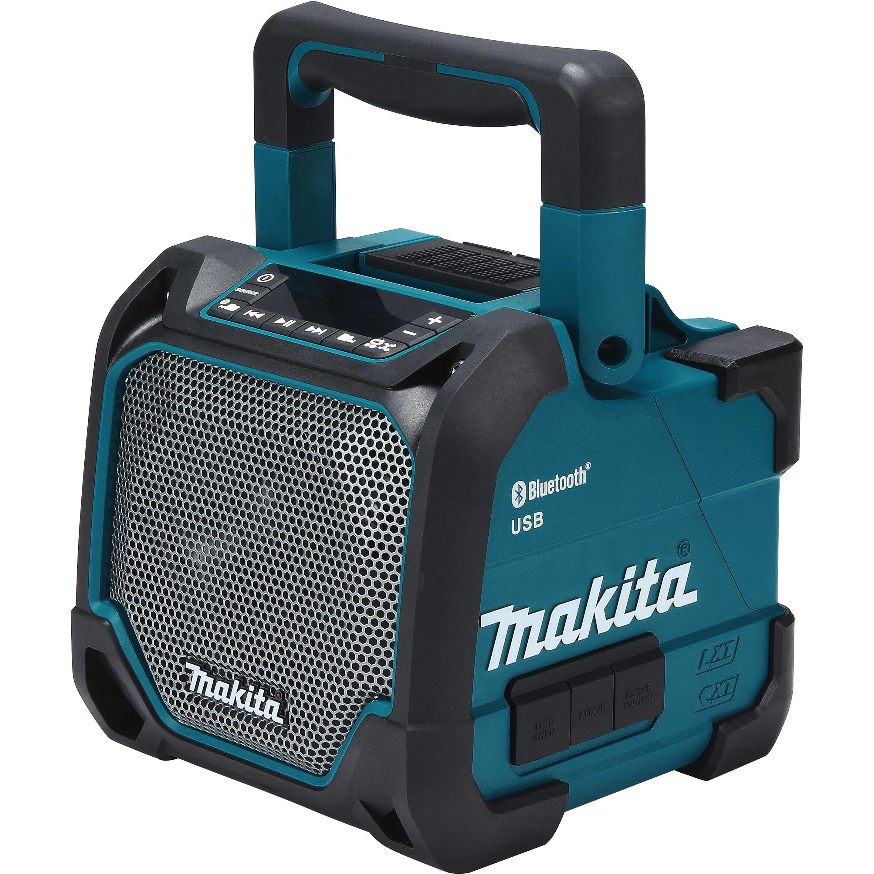 Makita DMR202 (32 h, Batteriebetrieb), Bluetooth Lautsprecher, Schwarz, Blau