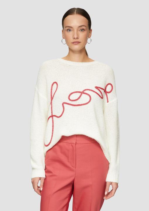 Image du produit S.Oliver Strickpullover Locker gestrickter Pullover aus Alpakamix mit Love-Schriftzug (L)