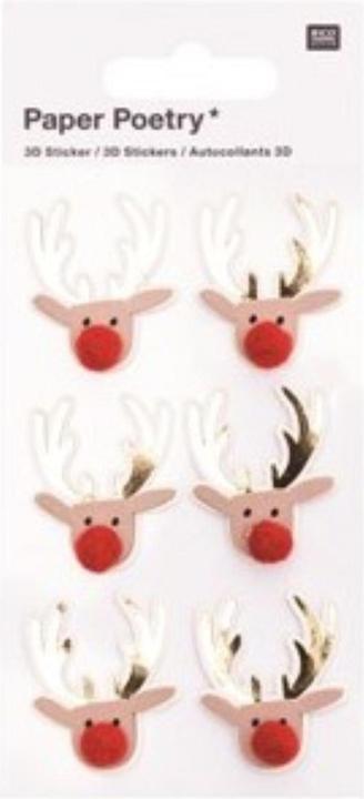 Immagine prodotto Rico Design Renna 3D (8 Adesivo)