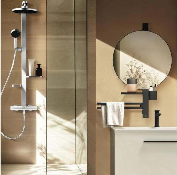 Produktbild Ideal Standard Duschsystem Alu+: Ceratherm Brausethermostat 2 Ablagen, 2F-Handbrause, 2F-Kopfbrause