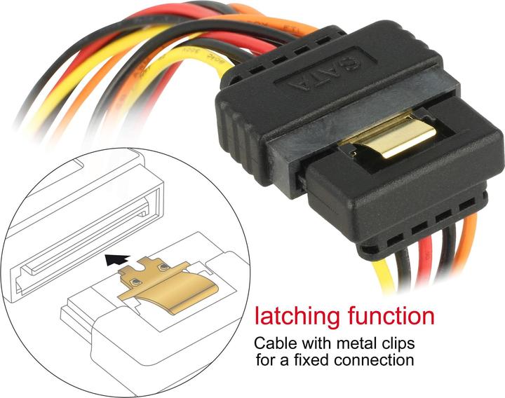 Actual product image Delock SATA to 2x SATA Y power adapter